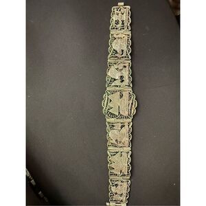 Vintage Egyptian Filigree Panel Bracelet – Handcrafted silver Sterling
